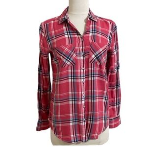 AEROPOSTALE Women’s Plaid Red White Blue Button Down Shirt XS